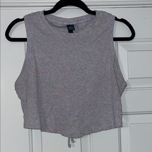 Wild Fable Gray Tee Crop Top with back cutout